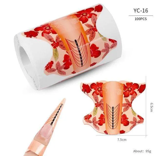100 Teile/los Französisch Nagel Form Tipps Nagel Verlängerung Kunst Werkzeuge 24 Designs Acryl Kurve Falsche Nägel Kunst DIY Guide Formen maniküre Set
