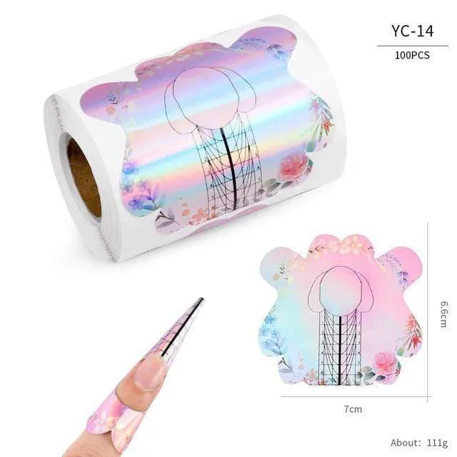 100 Teile/los Französisch Nagel Form Tipps Nagel Verlängerung Kunst Werkzeuge 24 Designs Acryl Kurve Falsche Nägel Kunst DIY Guide Formen maniküre Set