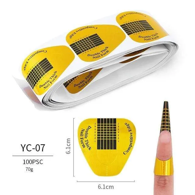 100 Teile/los Französisch Nagel Form Tipps Nagel Verlängerung Kunst Werkzeuge 24 Designs Acryl Kurve Falsche Nägel Kunst DIY Guide Formen maniküre Set
