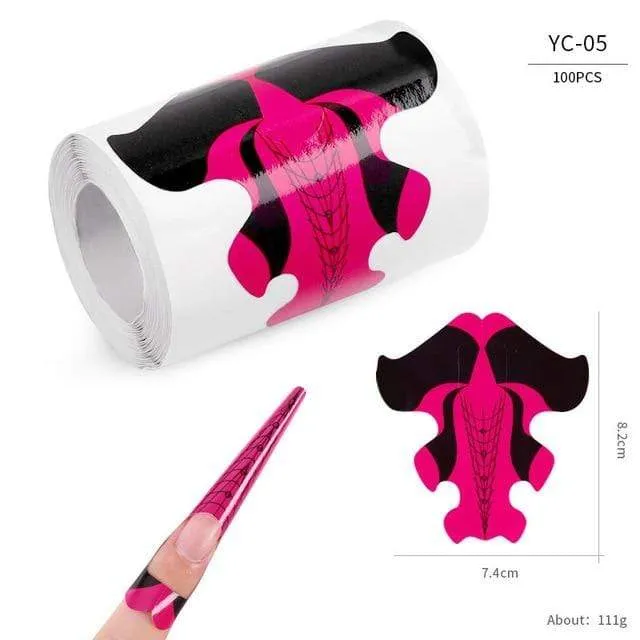 100 Teile/los Französisch Nagel Form Tipps Nagel Verlängerung Kunst Werkzeuge 24 Designs Acryl Kurve Falsche Nägel Kunst DIY Guide Formen maniküre Set