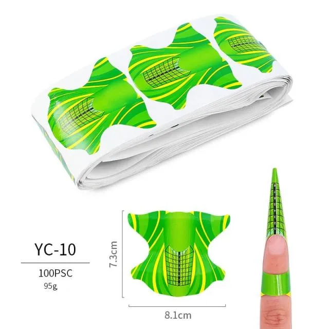 100 Teile/los Französisch Nagel Form Tipps Nagel Verlängerung Kunst Werkzeuge 24 Designs Acryl Kurve Falsche Nägel Kunst DIY Guide Formen maniküre Set