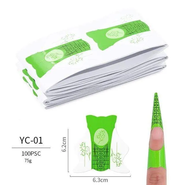 100 Teile/los Französisch Nagel Form Tipps Nagel Verlängerung Kunst Werkzeuge 24 Designs Acryl Kurve Falsche Nägel Kunst DIY Guide Formen maniküre Set