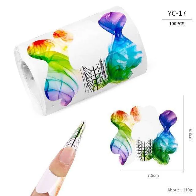 100 Teile/los Französisch Nagel Form Tipps Nagel Verlängerung Kunst Werkzeuge 24 Designs Acryl Kurve Falsche Nägel Kunst DIY Guide Formen maniküre Set