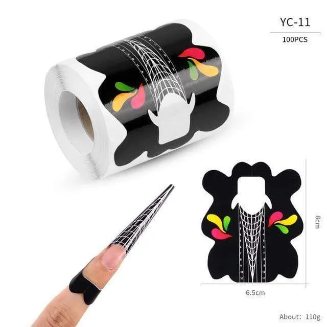 100 Teile/los Französisch Nagel Form Tipps Nagel Verlängerung Kunst Werkzeuge 24 Designs Acryl Kurve Falsche Nägel Kunst DIY Guide Formen maniküre Set