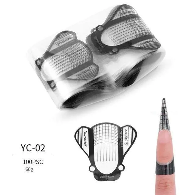 100 Teile/los Französisch Nagel Form Tipps Nagel Verlängerung Kunst Werkzeuge 24 Designs Acryl Kurve Falsche Nägel Kunst DIY Guide Formen maniküre Set
