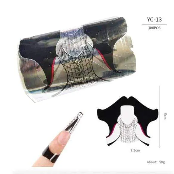 100 Teile/los Französisch Nagel Form Tipps Nagel Verlängerung Kunst Werkzeuge 24 Designs Acryl Kurve Falsche Nägel Kunst DIY Guide Formen maniküre Set