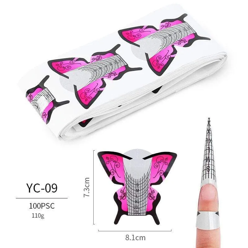 100 Teile/los Französisch Nagel Form Tipps Nagel Verlängerung Kunst Werkzeuge 24 Designs Acryl Kurve Falsche Nägel Kunst DIY Guide Formen maniküre Set