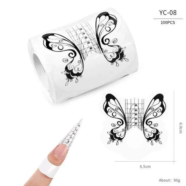 100 Teile/los Französisch Nagel Form Tipps Nagel Verlängerung Kunst Werkzeuge 24 Designs Acryl Kurve Falsche Nägel Kunst DIY Guide Formen maniküre Set