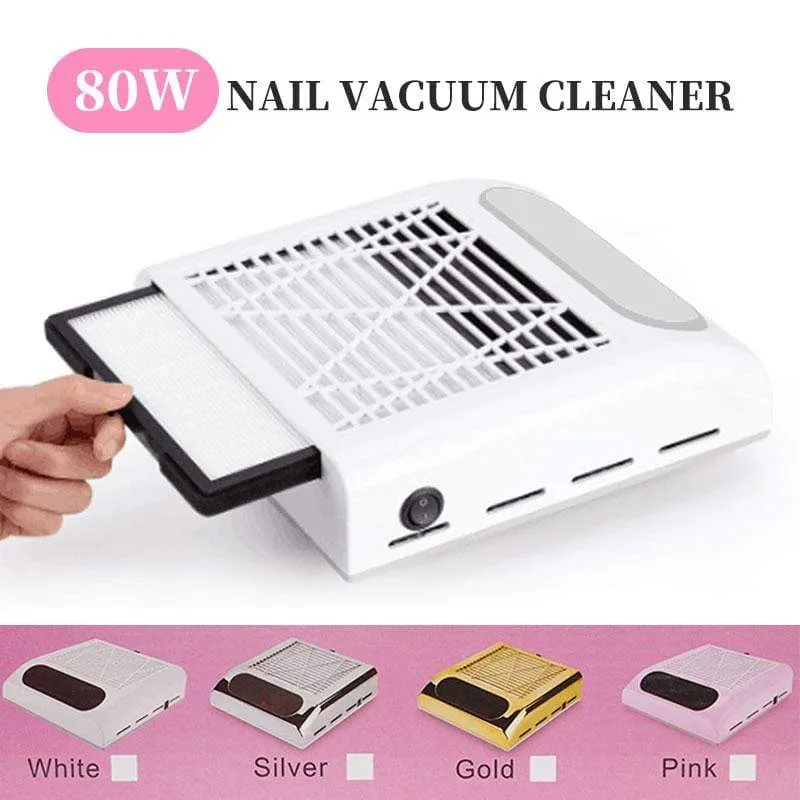80W Nagel Staub Collector Fan Staubsauger Maniküre Maschine Werkzeuge Mit Filter Starke Leistung Nail art Werkzeug Nagel Staubsauger