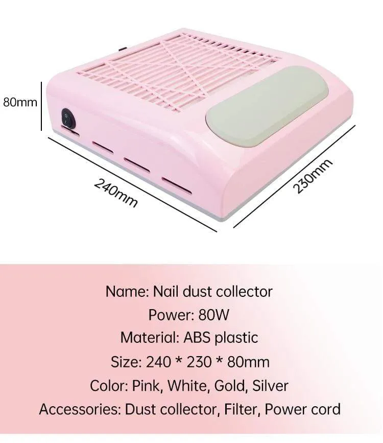 80W Nagel Staub Collector Fan Staubsauger Maniküre Maschine Werkzeuge Mit Filter Starke Leistung Nail art Werkzeug Nagel Staubsauger