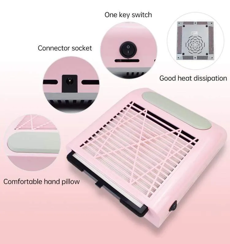 80W Nagel Staub Collector Fan Staubsauger Maniküre Maschine Werkzeuge Mit Filter Starke Leistung Nail art Werkzeug Nagel Staubsauger