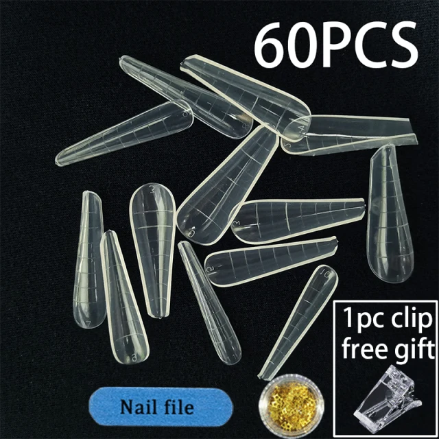 120/60PCS Nagel Formen Kunst Werkzeuge Für UV Gel Schnell Gebäude Erweiterung Formen Top Formen Dual Formen Oberen formen Für Nägel Form