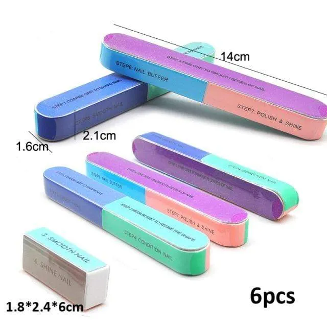 5 Teile/los Nagel Schleif Dateien Schwamm Nagel Dateien Puffer Tragbare Pediküre Maniküre Alle UV Gel Nagel Puffer Block Polieren DIY werkzeug