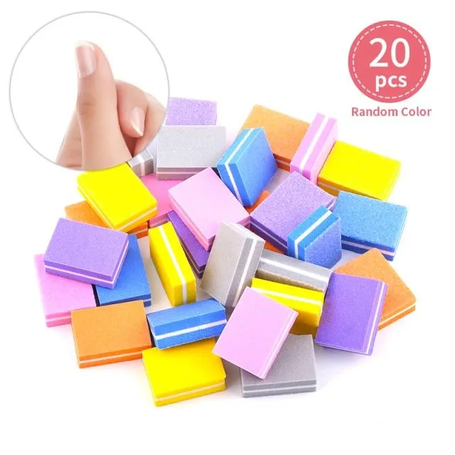 10/20/30/50Pcs Coloful Nagel Schwamm Nagel Datei Puffer Block Polieren Schleifen Professionelle Nagel Werkzeuge doppelseitige Pediküre Maniküre