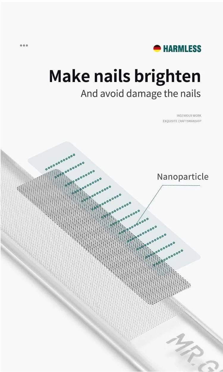 Nano-Glas-Nagelfeilen, professionelles Polier- und Maniküre-Kunstwerkzeug, waschbar, lassen die Nägel leicht aufhellen wie Nagellack