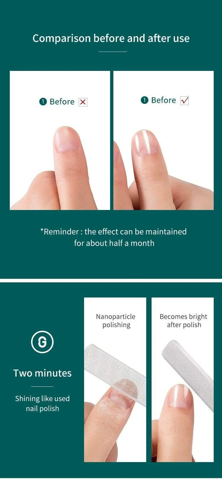 Nano-Glas-Nagelfeilen, professionelles Polier- und Maniküre-Kunstwerkzeug, waschbar, lassen die Nägel leicht aufhellen wie Nagellack