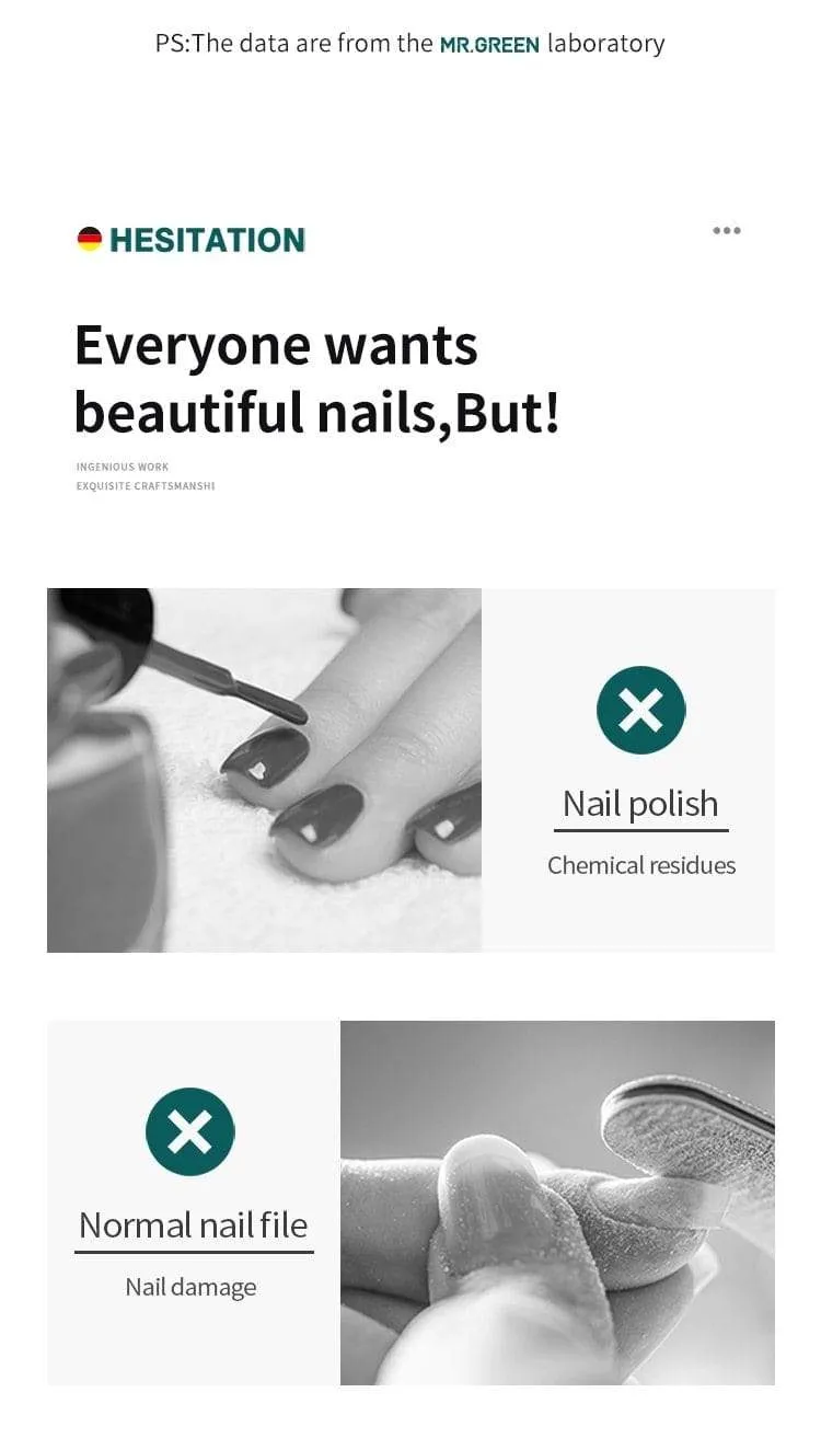 Nano-Glas-Nagelfeilen, professionelles Polier- und Maniküre-Kunstwerkzeug, waschbar, lassen die Nägel leicht aufhellen wie Nagellack