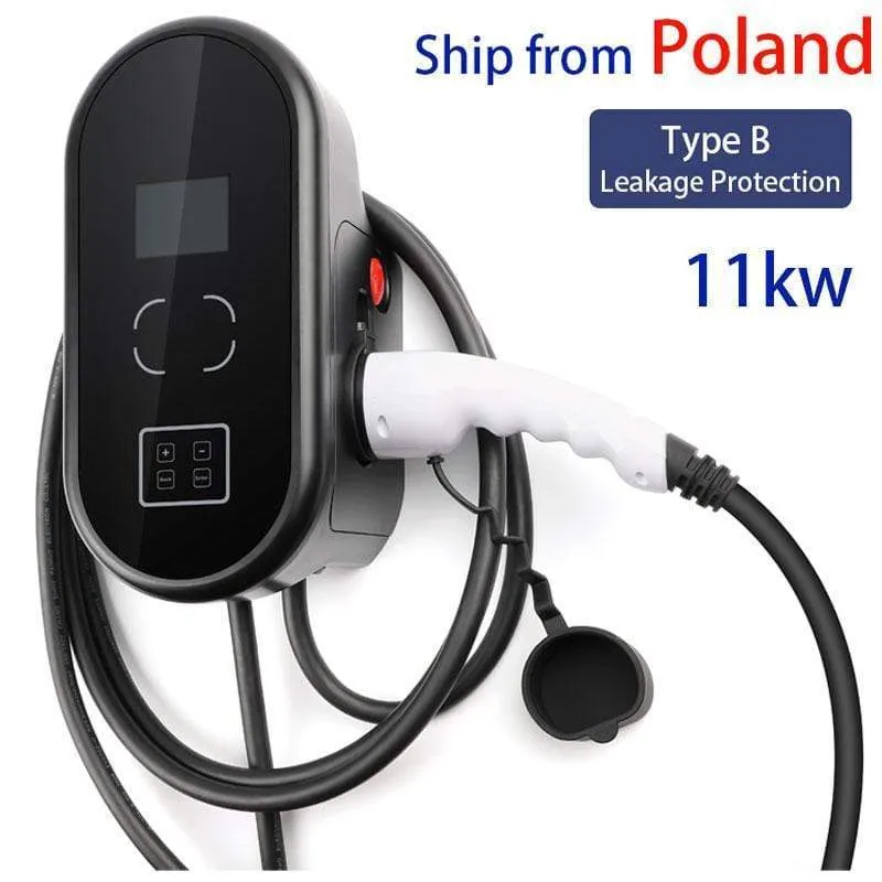 EV-Ladegerät Ladestation für Elektrofahrzeuge EVSE Wallbox mit Typ 2-Kabel 16A 3Phase IEC 62196-2