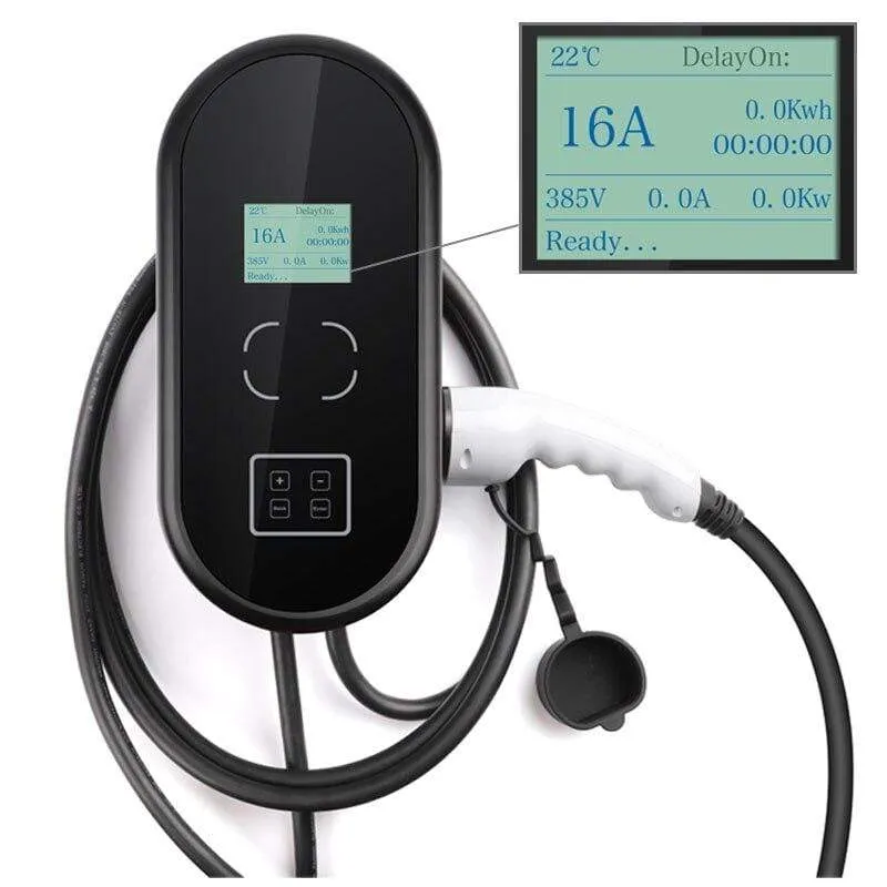 EV-Ladegerät Ladestation für Elektrofahrzeuge EVSE Wallbox mit Typ 2-Kabel 16A 3Phase IEC 62196-2
