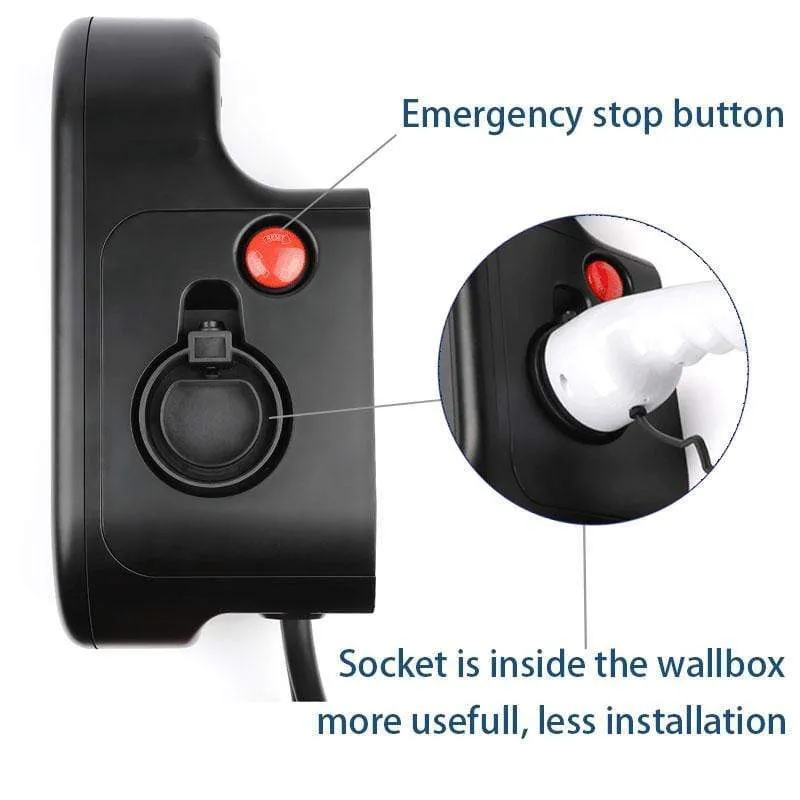 EV-Ladegerät Ladestation für Elektrofahrzeuge EVSE Wallbox mit Typ 2-Kabel 16A 3Phase IEC 62196-2