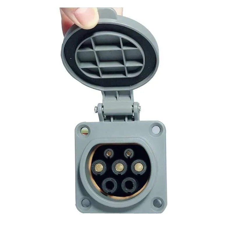 Typ 2 EV-Ladegerät-Buchse für EV-Ladestation EVSE 32A 16A 3-phasig IEC 62196-2 mit Abdeckung
