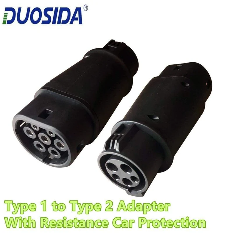 EV-Adapter, 32 Ampere, EV-Ladegerät Typ 1 bis Typ 2, EV-Adapter, Autoladestecker für Elektrofahrzeuge, J1772-Stecker