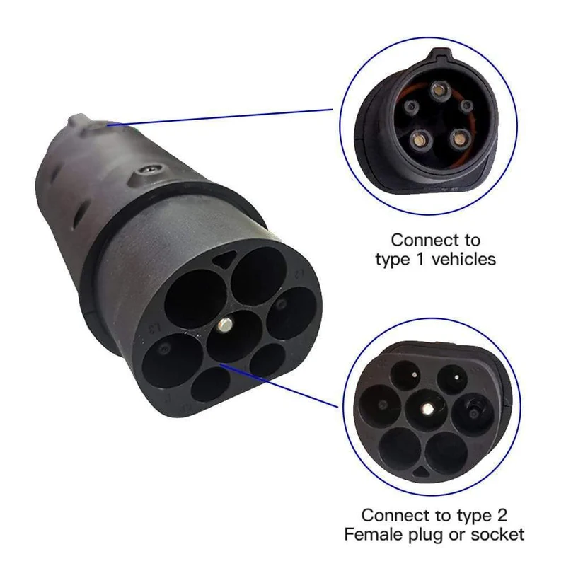 Auto-EV-Ladekabel J1772 Typ 2-Buchse auf Typ 1-Einlass Ev-Ladegerät Elektrofahrzeug-Adapter 32A 1P mit Kabel für Audi, BMW...