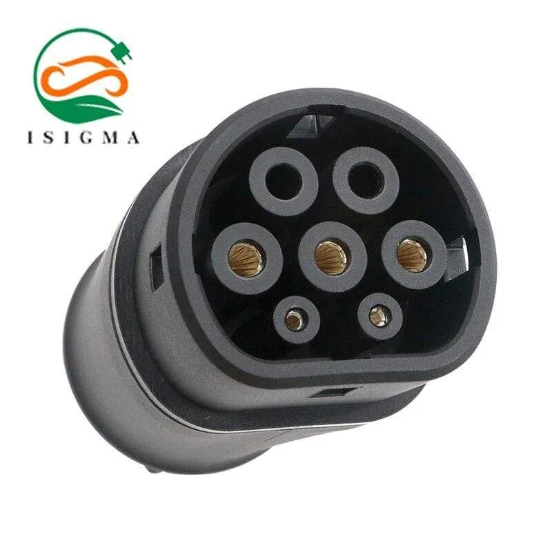 ISIGMA EV-Adapter SAE J1772 zum Laden für Elektrofahrzeuge, EV-Autoladegerät, Typ 1-Stecker auf Typ 2-Buchse