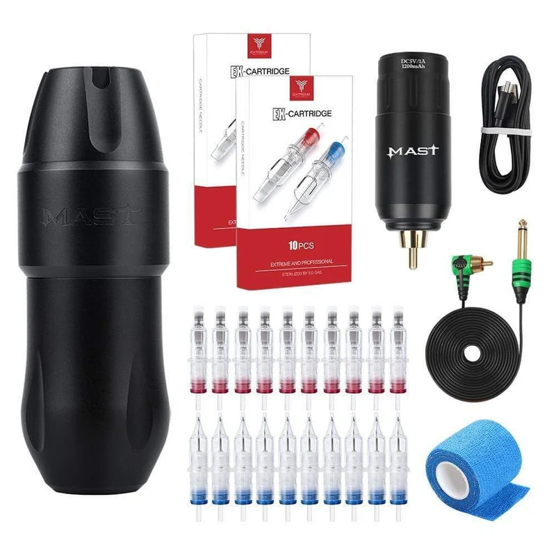 Mast Tour Pro mit kabellosem Akku-Set, Tattoo-Rotationsmaschine, kabelloses Tattoo-Stift-Maschinenzubehör für Tattoo