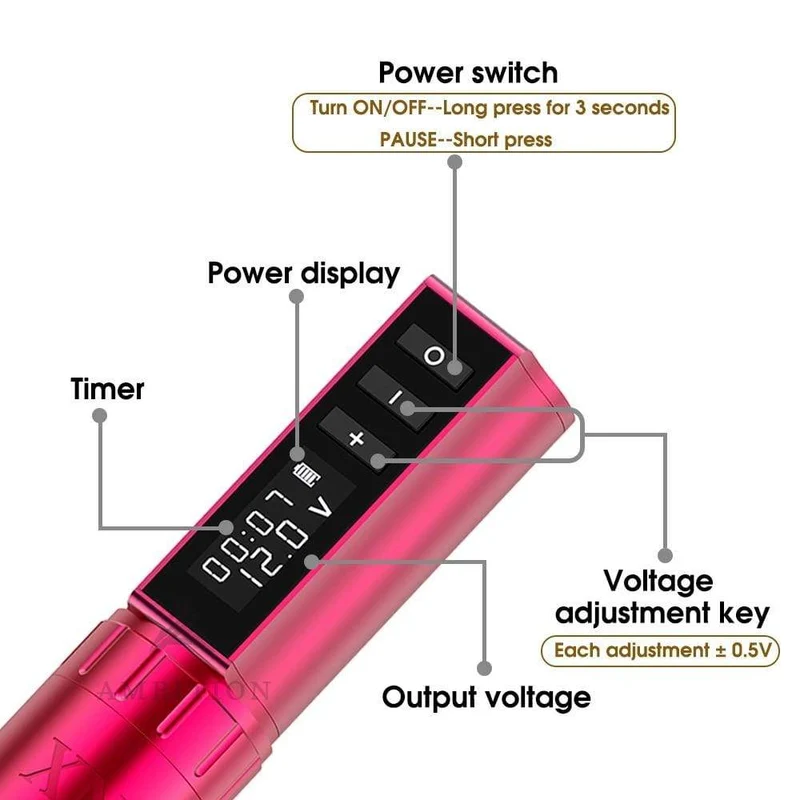Drahtlose Tattoo-Stift-Maschine Brushless Motor 1950 mAh Lithium-Batterie Schnellladung für Reisemobilität