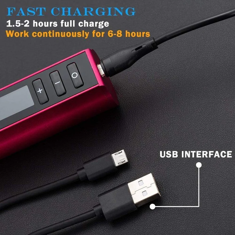 Drahtlose Tattoo-Stift-Maschine Brushless Motor 1950 mAh Lithium-Batterie Schnellladung für Reisemobilität