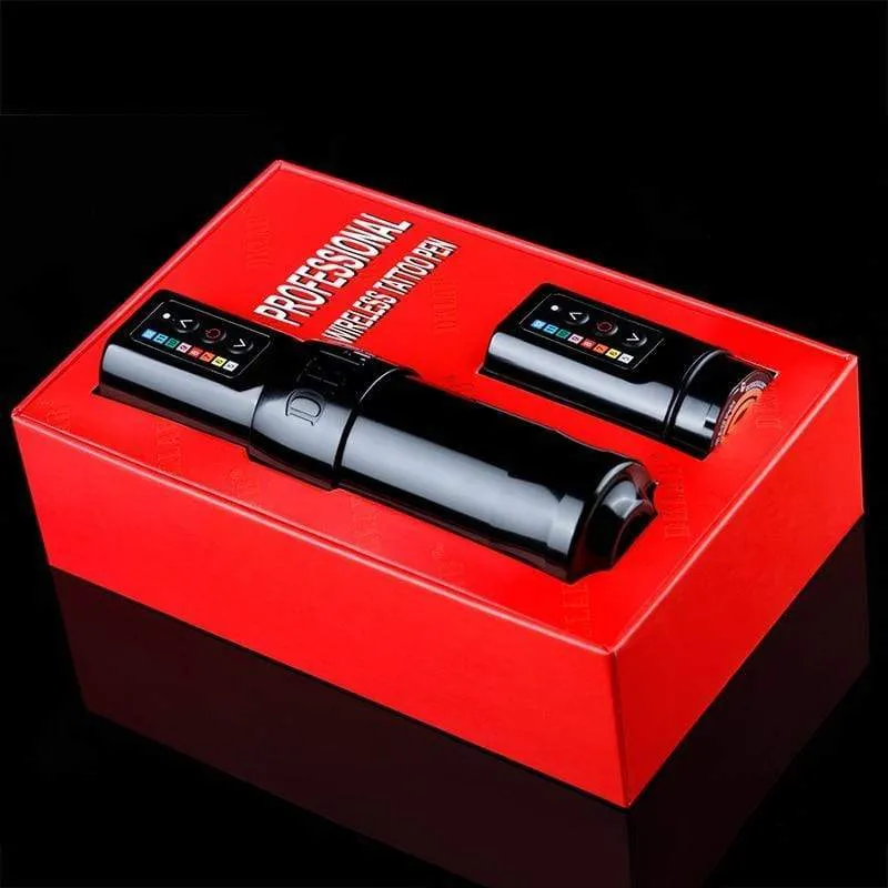 DK-W1 Kabellose Tattoo-Maschine,Professioneller kabelloser Tattoo-Stift,Leistungsstarker kernloser Motor,2400 mAh Li-Akku,36mm Griff