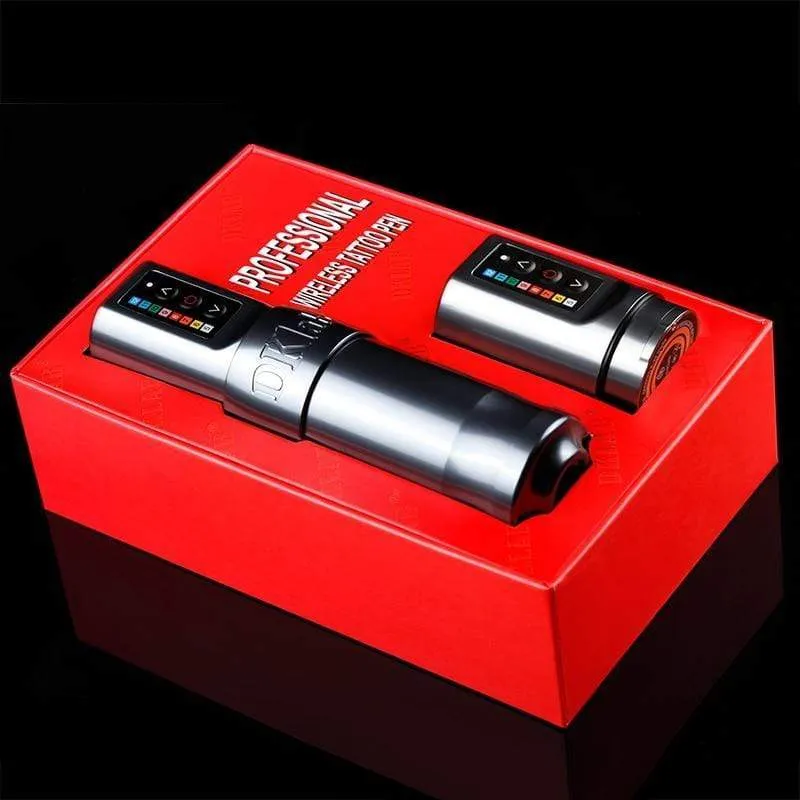 DK-W1 Kabellose Tattoo-Maschine,Professioneller kabelloser Tattoo-Stift,Leistungsstarker kernloser Motor,2400 mAh Li-Akku,36mm Griff