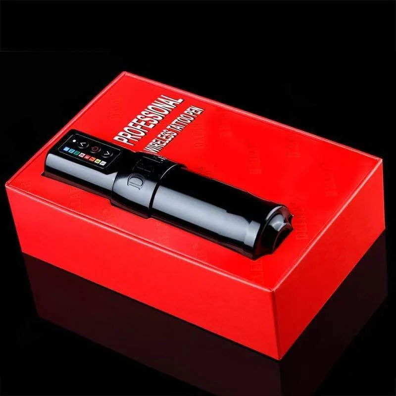 DK-W1 Kabellose Tattoo-Maschine,Professioneller kabelloser Tattoo-Stift,Leistungsstarker kernloser Motor,2400 mAh Li-Akku,36mm Griff