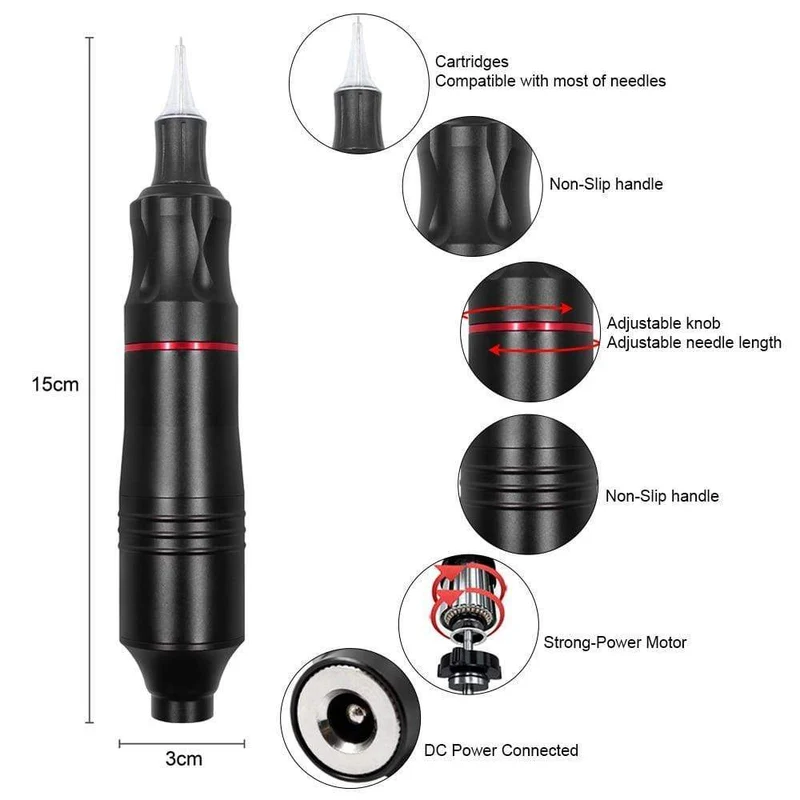 Tattoo-Maschinen-Set, komplettes Rotary-Stift-Augenbrauen-Patrone-Tattoo-Maschinen-Set, professionelle Tattoo-Sets für Tattoo-Körperkunst