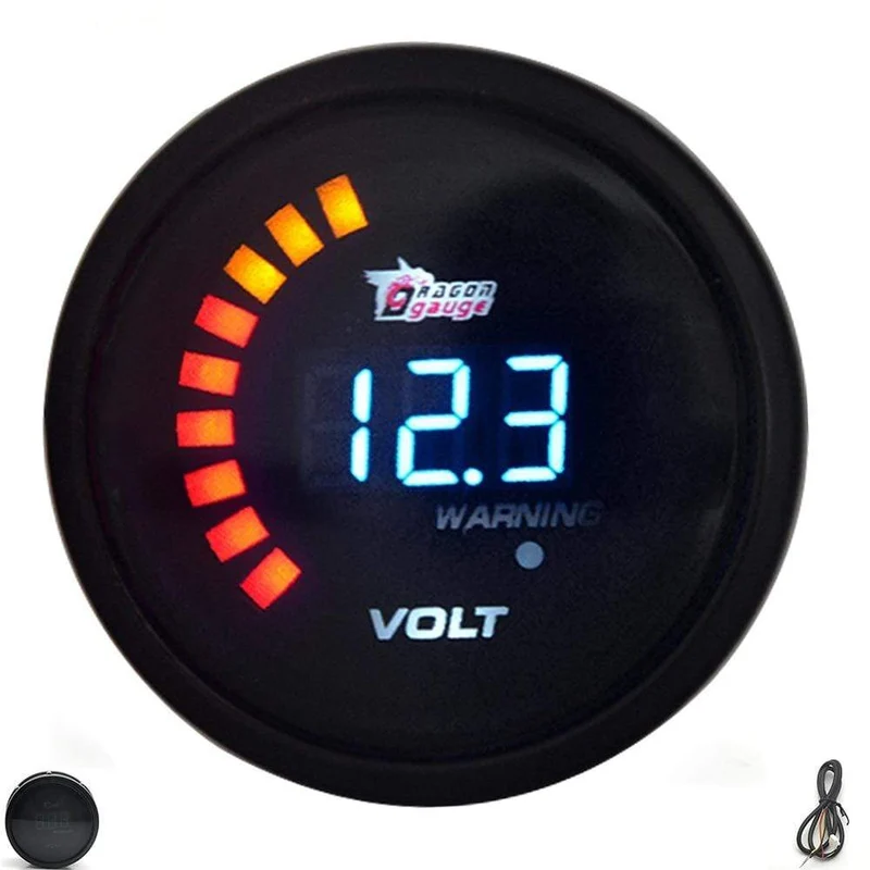 DRAGON GAUGE 2" 52mm Boost/Wassertemperatur/Öltemperatur/Öldruck/Drehzahlmesser/Volt/Luft/Kraftstoffverhältnis/EGT/Vakuummeter Digital+Gauge Pods