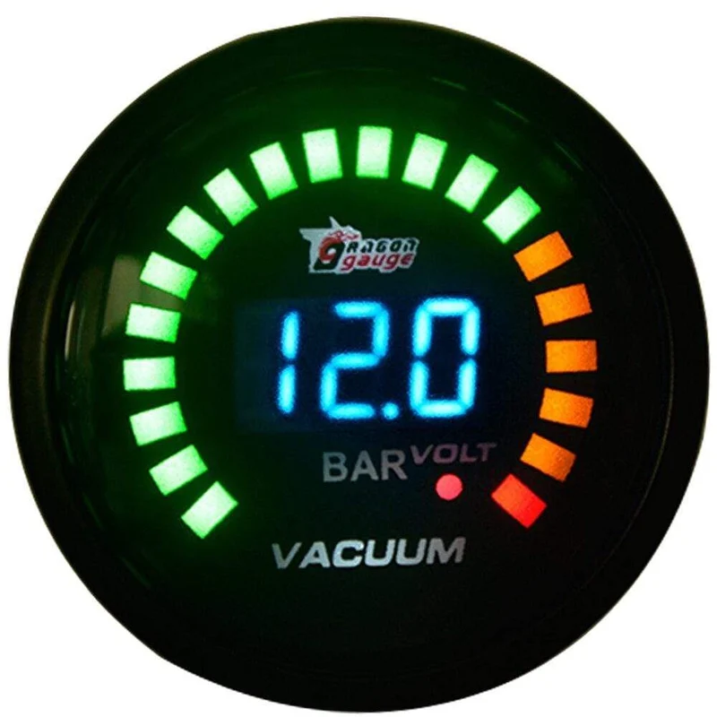 DRAGON GAUGE 2" 52mm Boost/Wassertemperatur/Öltemperatur/Öldruck/Drehzahlmesser/Volt/Luft/Kraftstoffverhältnis/EGT/Vakuummeter Digital+Gauge Pods