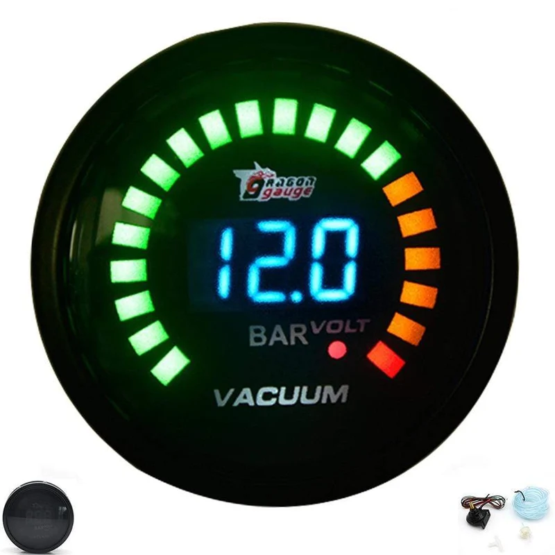 DRAGON GAUGE 2" 52mm Boost/Wassertemperatur/Öltemperatur/Öldruck/Drehzahlmesser/Volt/Luft/Kraftstoffverhältnis/EGT/Vakuummeter Digital+Gauge Pods