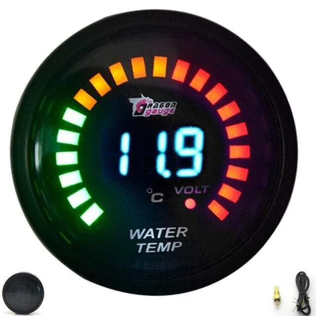 DRAGON GAUGE 2" 52mm Boost/Wassertemperatur/Öltemperatur/Öldruck/Drehzahlmesser/Volt/Luft/Kraftstoffverhältnis/EGT/Vakuummeter Digital+Gauge Pods