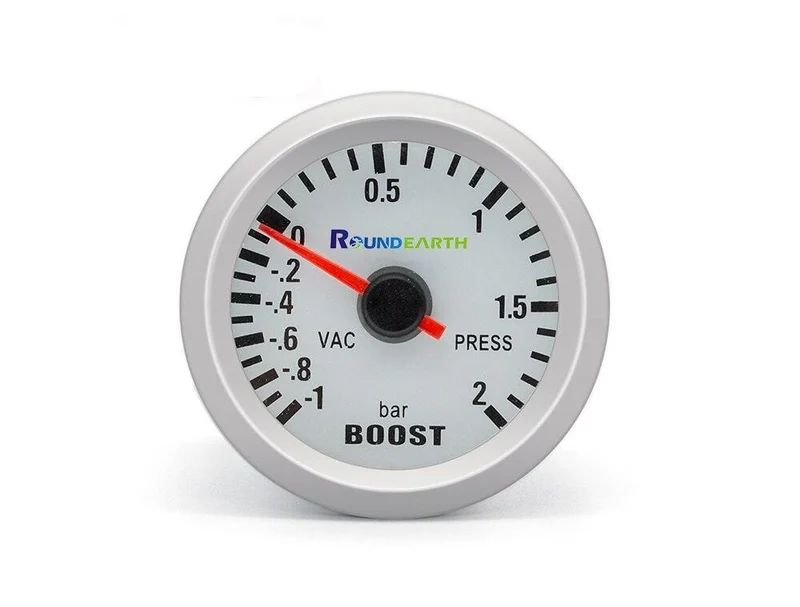 Round Earth 52mm Blaues Licht Auto Auto Turbo Boost Gauge Turbin -1 ~ 2 Bar Zeigeruhr Vakuuminstrument Meter Pods Kostenloser Versand
