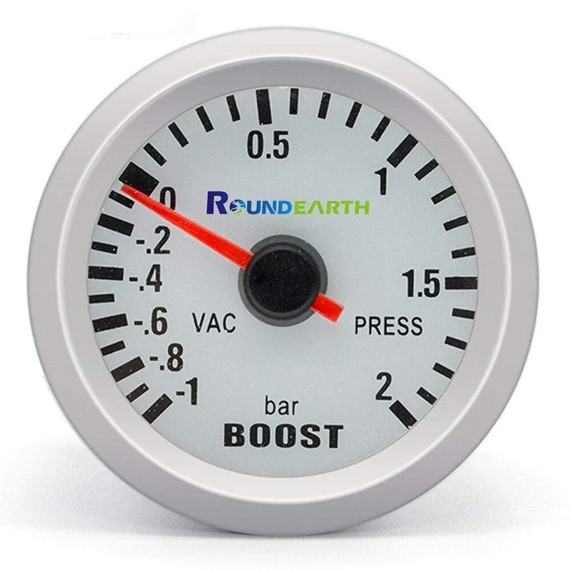 Round Earth 52mm Blaues Licht Auto Auto Turbo Boost Gauge Turbin -1 ~ 2 Bar Zeigeruhr Vakuuminstrument Meter Pods Kostenloser Versand