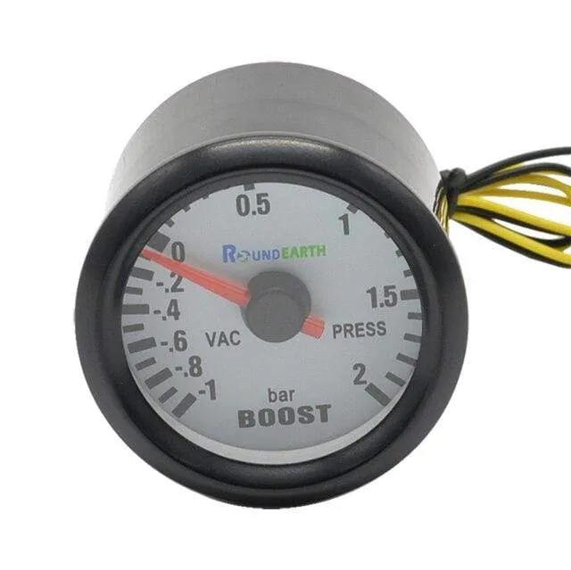 Round Earth 52mm Blaues Licht Auto Auto Turbo Boost Gauge Turbin -1 ~ 2 Bar Zeigeruhr Vakuuminstrument Meter Pods Kostenloser Versand