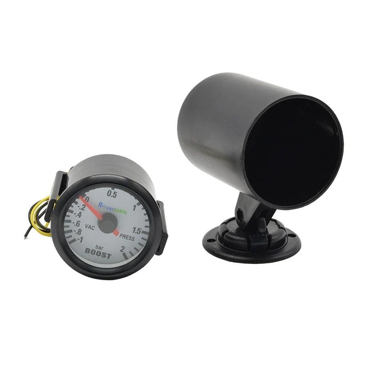 Round Earth 52mm Blaues Licht Auto Auto Turbo Boost Gauge Turbin -1 ~ 2 Bar Zeigeruhr Vakuuminstrument Meter Pods Kostenloser Versand