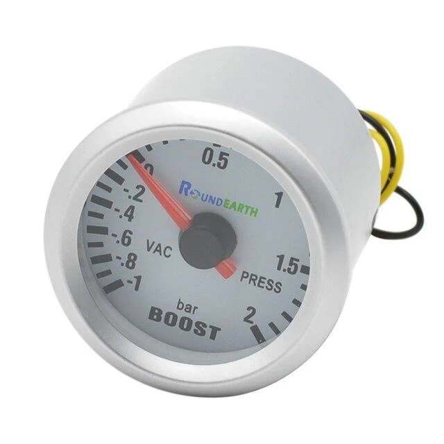 Round Earth 52mm Blaues Licht Auto Auto Turbo Boost Gauge Turbin -1 ~ 2 Bar Zeigeruhr Vakuuminstrument Meter Pods Kostenloser Versand