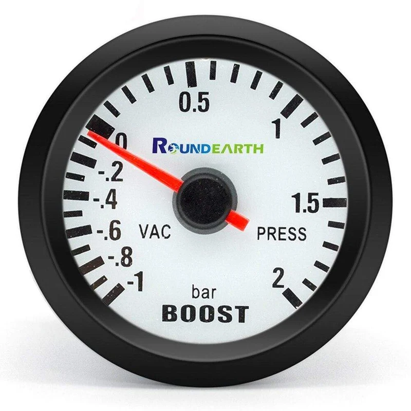Round Earth 52mm Blaues Licht Auto Auto Turbo Boost Gauge Turbin -1 ~ 2 Bar Zeigeruhr Vakuuminstrument Meter Pods Kostenloser Versand