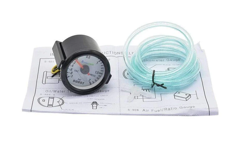 Round Earth 52mm Blaues Licht Auto Auto Turbo Boost Gauge Turbin -1 ~ 2 Bar Zeigeruhr Vakuuminstrument Meter Pods Kostenloser Versand