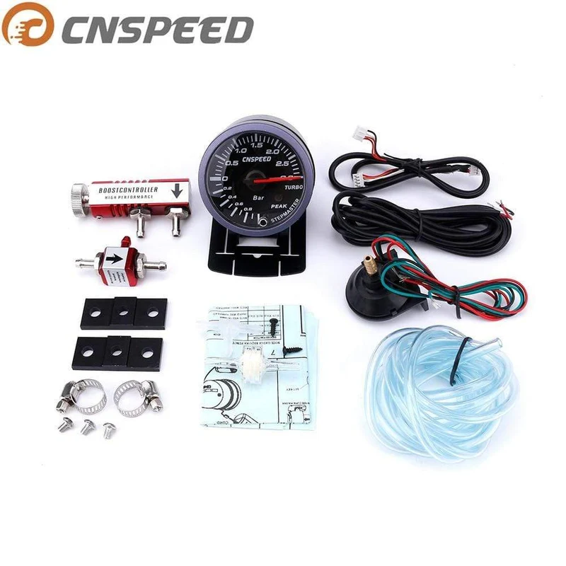 60mm 2.5" Auto Turbo Boost Gauge 3 BAR 12V + Turbo Boost Controller Kit einstellbar 1-30PSI mit Sensor