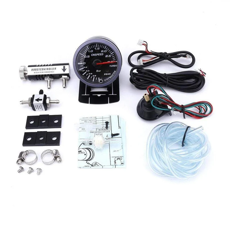 60mm 2.5" Auto Turbo Boost Gauge 3 BAR 12V + Turbo Boost Controller Kit einstellbar 1-30PSI mit Sensor