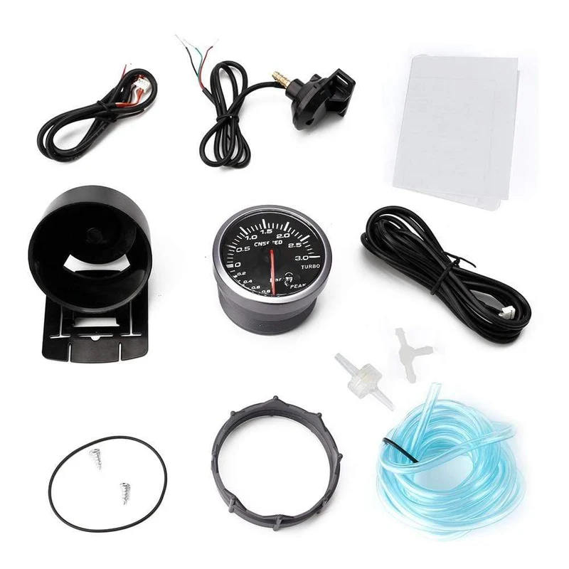 60mm 2.5" Auto Turbo Boost Gauge 3 BAR 12V + Turbo Boost Controller Kit einstellbar 1-30PSI mit Sensor