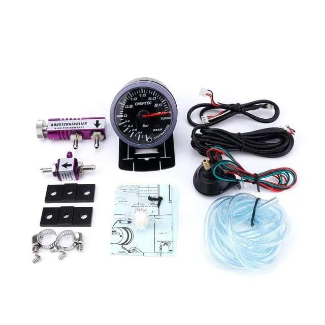 60mm 2.5" Auto Turbo Boost Gauge 3 BAR 12V + Turbo Boost Controller Kit einstellbar 1-30PSI mit Sensor